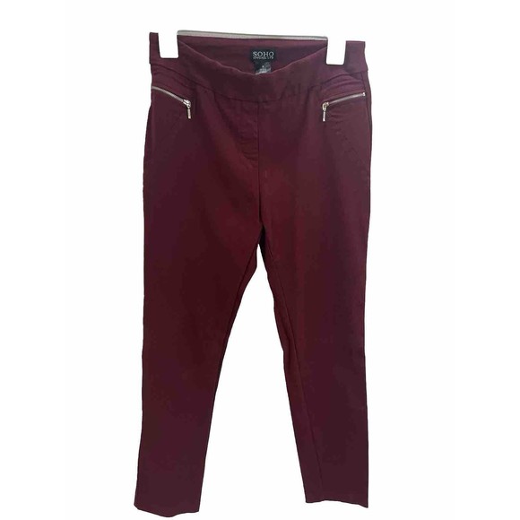 Burgundy Skinny Leg, Stretch, Women's Pants- Size M, Classic - Picture 5 of 6